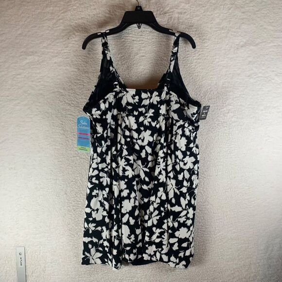 Swim Solutions Womens Flyaway Tummy‎ Control V-Neck Floral Swimdress Size 16 NWT - Picture 5 of 10